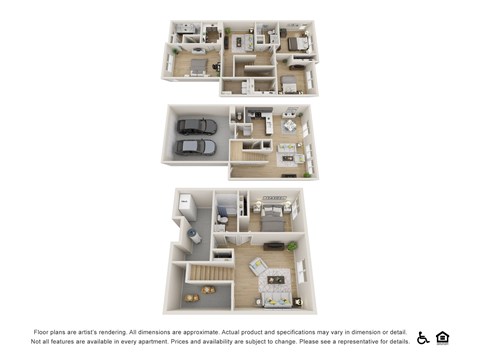 Floor plan for 4 beds, 3.5 baths, 2348 sqft